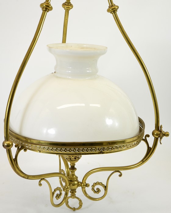A large Arts and Crafts brass pendant light fitting, circa 1896 - Image 2 of 3