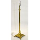 An Edwardian brass standard lamp, circa 1905, Corinthian column form