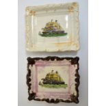 Two Sunderland lustre plaques, The Great Eastern Steam Ship