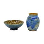 Vera Huggins for Royal Doulton, a stoneware vase and bowl