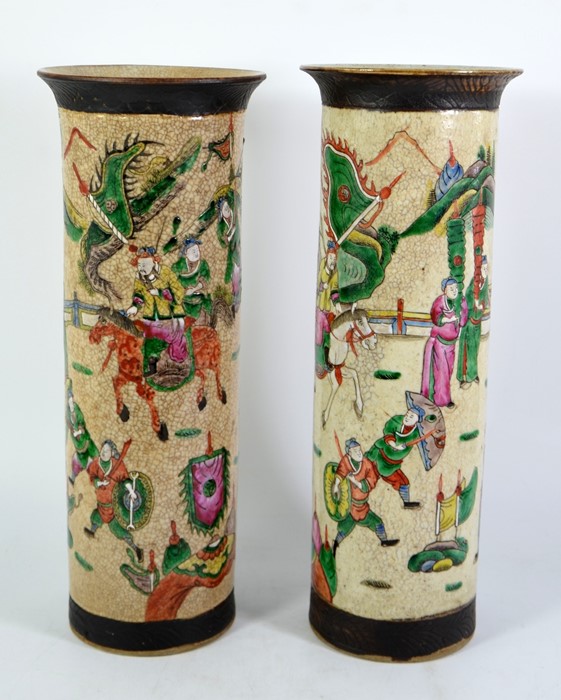 A pair of large Chinese crackleware vases - Image 2 of 5