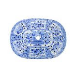 Andrew Stevenson, a Staffordshire blue and white Semi Nankeen China strainer tray, circa 1825