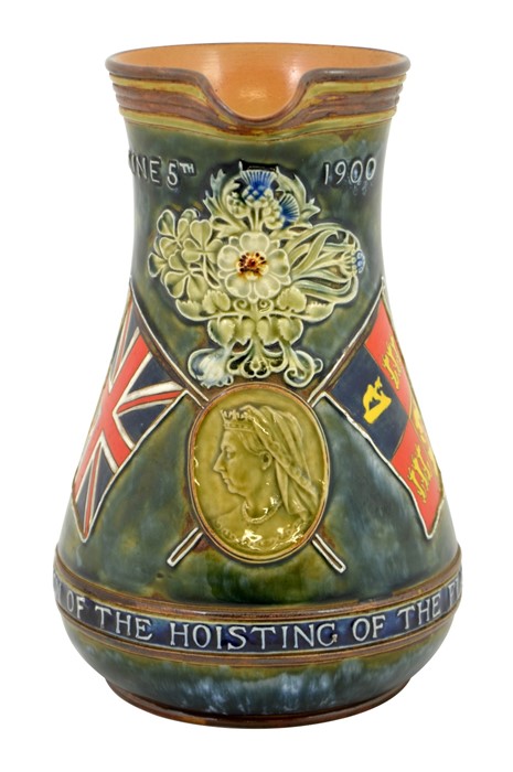A Doulton Lambeth stoneware commemorative Boer War jug