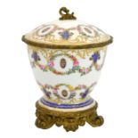 A Sevres type French porcelain sucriere and cover, circa 1835