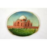 λ An Indian ivory miniature painting of Humayun's Tomb, Delhi, 19th century