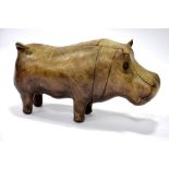 Dimitri Omersa for Liberty and Co., a leather hippo footstool