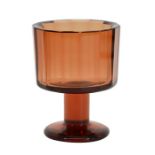 Sven Palmqvist for Orrefors, an amber glass Expo pedestal vase