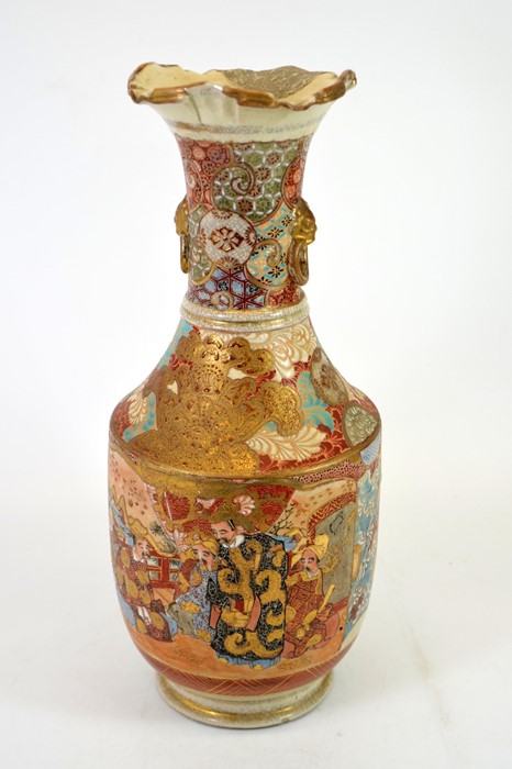 A Japanese Satsuma vase, Meiji, angled baluster form - Image 3 of 6