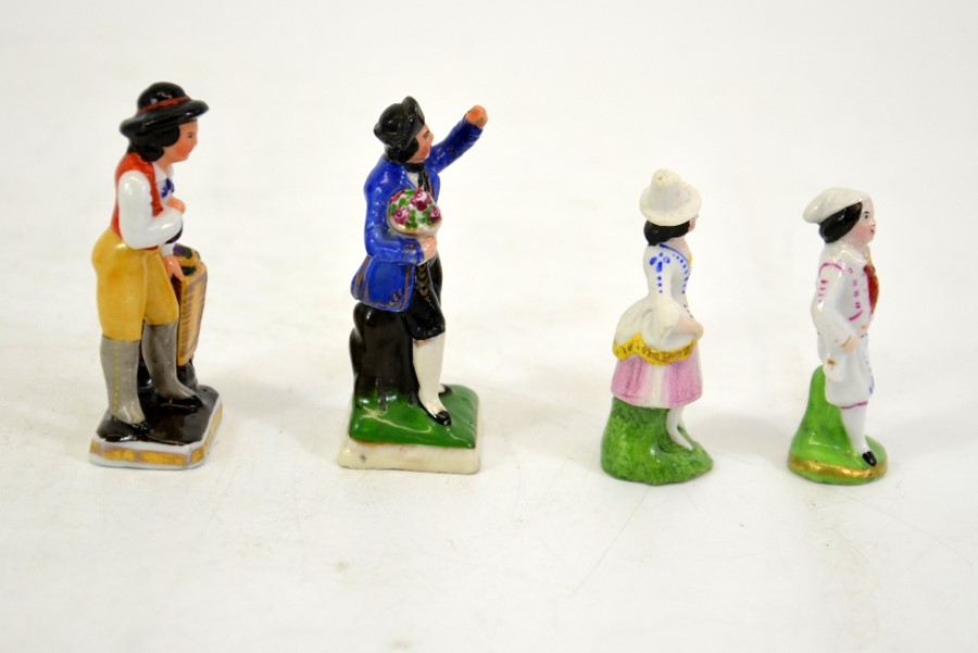 Four Sitzendorf and Thuringian miniature figure - Image 4 of 5