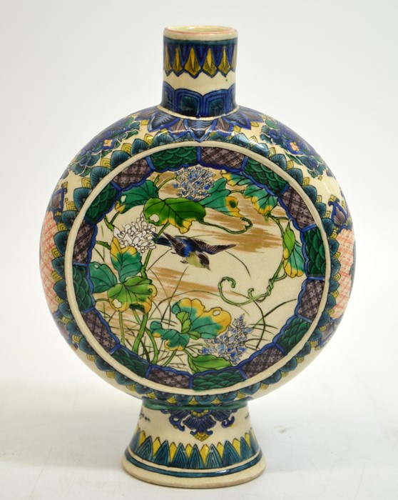 A Japanese Kutani moonflask, Meiji, circa 1890