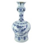 A 17th century Delft blue and white vase, knopped tulip form, circa 1670