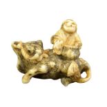 A 19th century Japanese carved bone netsuke, Meiji