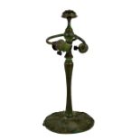 Tiffany Studios, a Spider table lamp base, patinated bronze, circa 1910