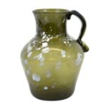 A late 18th century Nailsea or Wrockwardine glass jug