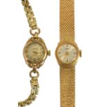 A 9 carat gold ladies Accurist wristwatchand an Oris watch