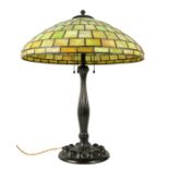 A Tiffany style leaded glass table lamp