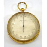 A gilt brass military issue pocket barometer, compensated, B1246,