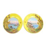James Rouse for Royal Crown Derby, a pair of cabinet plates