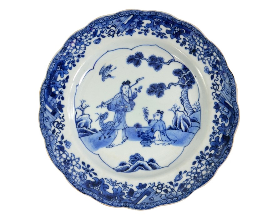 A Chinese blue and white plate, Kangxi or later