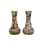 Pallme Konig, a pair of Secessionist iridescent trail glass vases