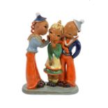 Kurt Goebel for Goldscheider, terracotta figure group of two sailors courting a girl