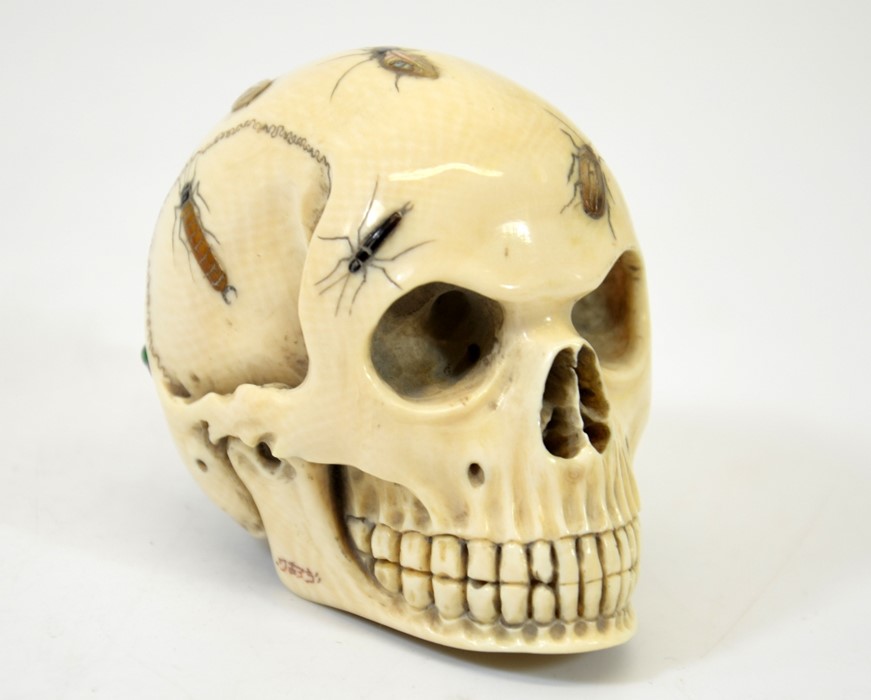 λ A 19th century Japanese Shibayama skull, Meiji