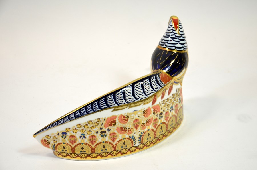 A Royal Crown Derby paperweight modelled as a Lady Amherst Pheasant - Image 4 of 6