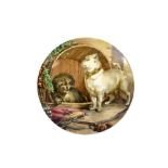 A Minton painted plate, after Landseer's Alexander and Diogenes, 1877