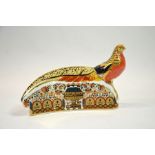 A Royal Crown Derby paperweight modelled as a Golden Pheasant