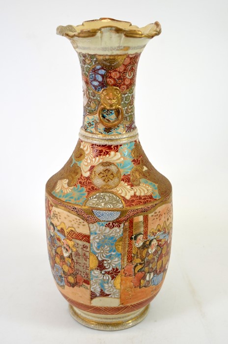 A Japanese Satsuma vase, Meiji, angled baluster form - Image 2 of 6