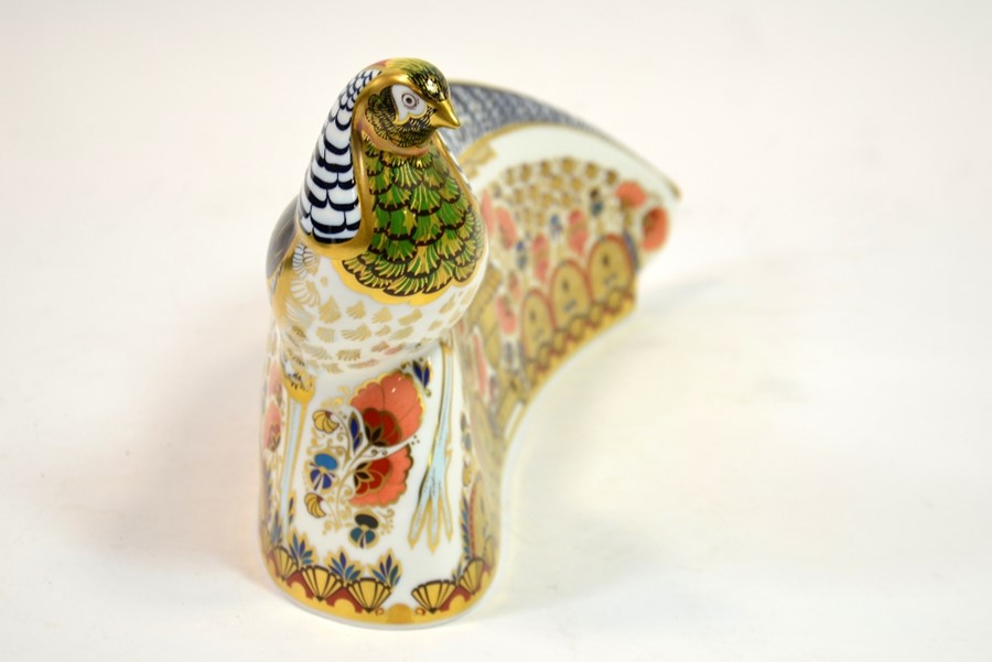 A Royal Crown Derby paperweight modelled as a Lady Amherst Pheasant - Image 2 of 6