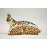 A Royal Crown Derby paperweight modelled as a Lady Amherst Pheasant