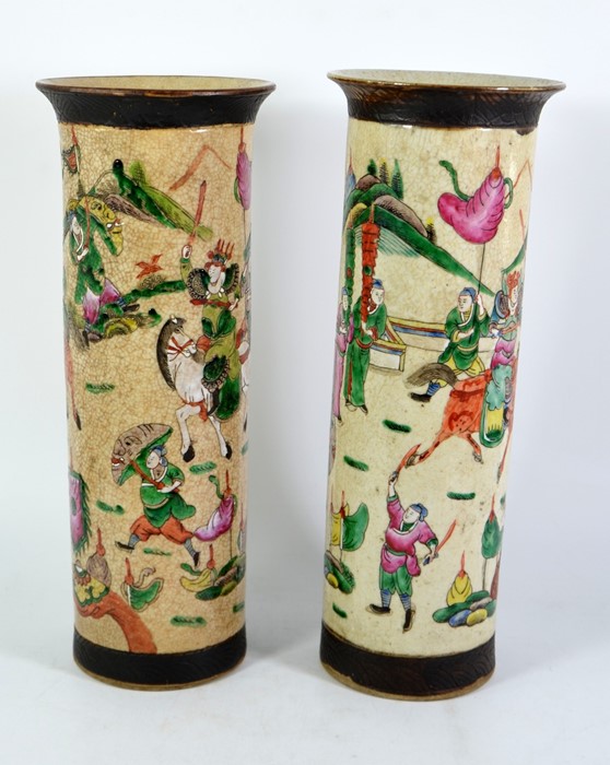 A pair of large Chinese crackleware vases - Image 3 of 5