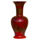 E R Wilkes for Bernard Moore, a large flambe phoenix temple vase