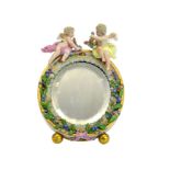 A Meissen porcelain mirror, 19th century