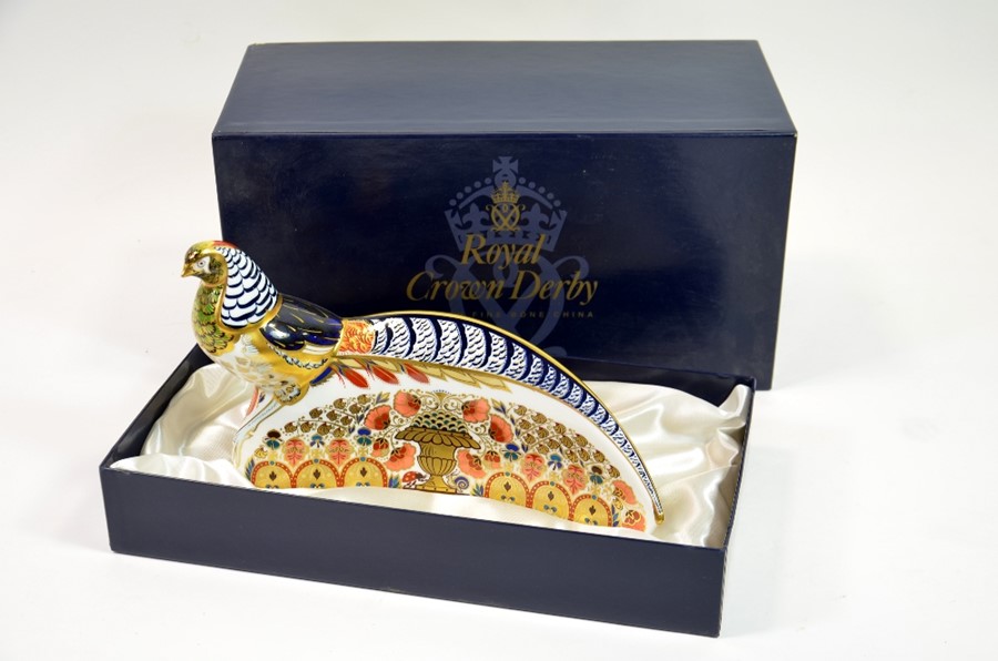A Royal Crown Derby paperweight modelled as a Lady Amherst Pheasant - Image 6 of 6