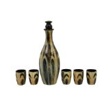 Agnete Hoy for Doulton Lambeth, a stoneware liqueur or sake set