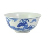 A Chinese blue and white bowl, Kangxi style