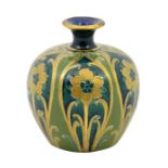 William Moorcroft for James MacIntyre, a Green and Gold Florian small vase