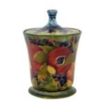 William Moorcroft, a Pomegranate biscuit barrel and cover, circa 1914