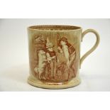 A Staffordshire Heath and Blackhurst transfer printed porter mug, circa 1850