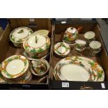 An extensive Art Deco Palissy Oakford part dinner and tea service