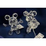 Two Swarovski Disney figures, Mickey Mouse and Minnie Mouse