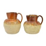 Two 19th century salt glazed stoneware hunting jugs