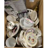 Tea ware including Royal Albert Lavender Rose cups and saucers, together with thimbles etc.