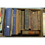 A selection of leather bound books