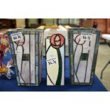 Three stained glass vases
