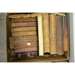 A selection of leather bound books