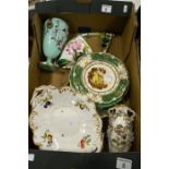 A mixed tray lot of 19th century ceramics