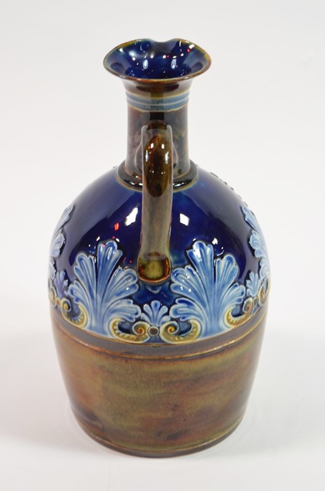 A Doulton Lambeth artware whisky ewer with blue glazed top, impressed marks to base and GRANT MACKAY - Image 2 of 5
